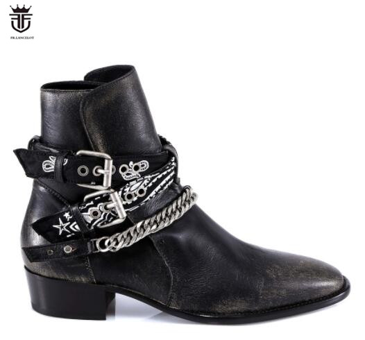 FR.LANCELOT 2020 New Men Boots High top vintage leather boot British Style gentleman Short Boots sliver chain casual men's, As pic
FR.LANCELOT 2020 New Men Boots High top vintage leather boot British Style gentleman Short Boots sliver chain casual men's, As pic