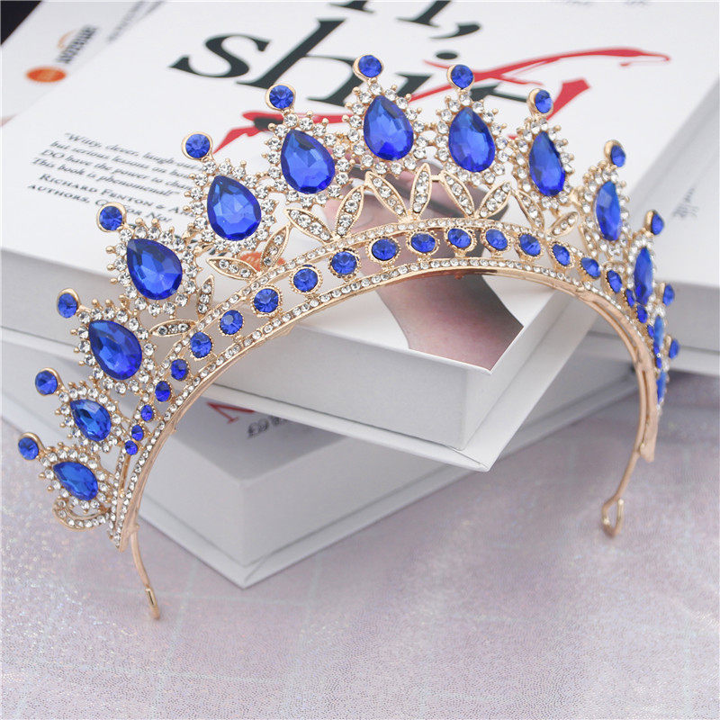 Fashion Baroque Blue Crystal Headband for Royal Queen Tiaras and Crowns Bridal Diadem Prom Wedding Jewelry Head Accessories Y200807 от DHgate WW