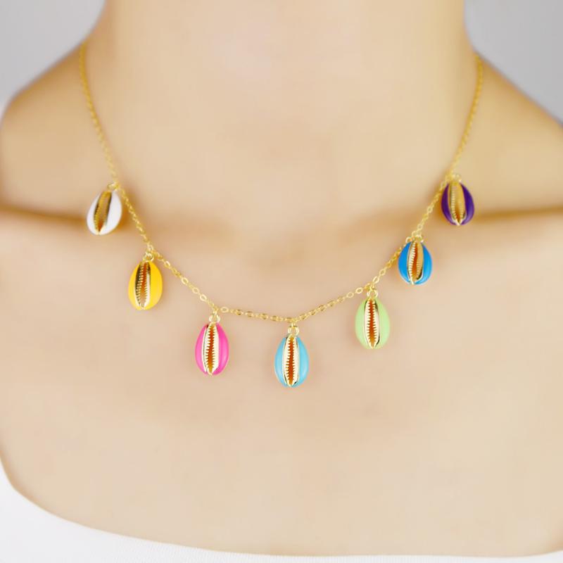 2020 Hot Colorful rainbow enamel Shell pendant Necklace For Women Bohemain gold Chain Cowrie Necklace Beach Party Jewelry Gift
2020 Hot Colorful rainbow enamel Shell pendant Necklace For Women Bohemain gold Chain Cowrie Necklace Beach Party Jewelry Gift
