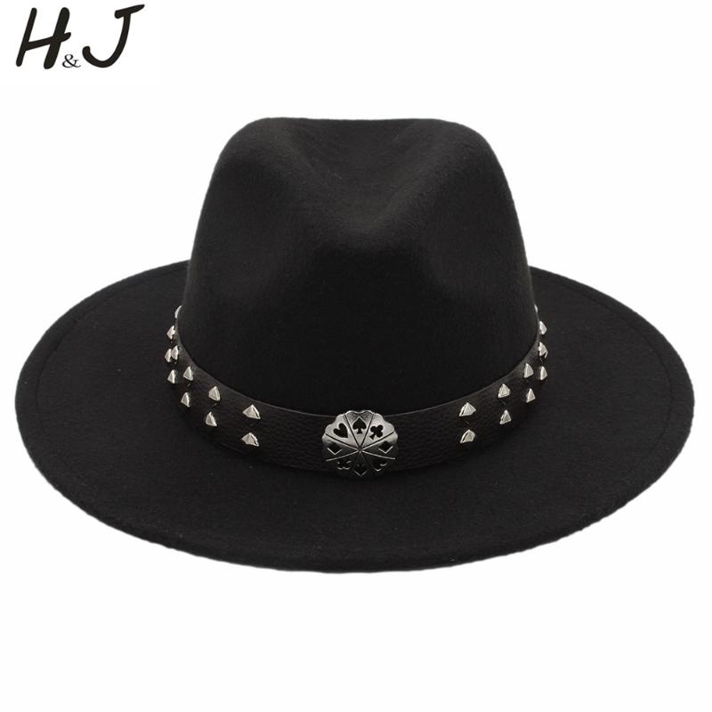 Fashion Women Men Fedora Hat With Wide Brim Jazz Godfather Cloche Jazz Cap With Punk Rivet Size 56-58CM, Black
Fashion Women Men Fedora Hat With Wide Brim Jazz Godfather Cloche Jazz Cap With Punk Rivet Size 56-58CM, Black