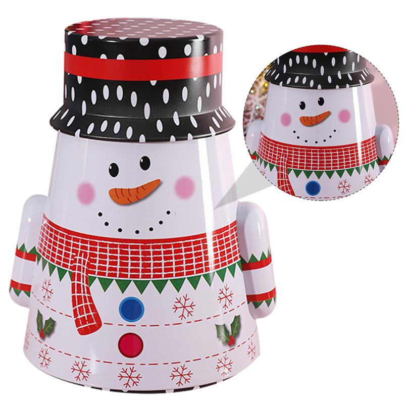 Christmas Decorations 1pc Tumbler Iron Candy Box Storage Cookie Holder For Family
