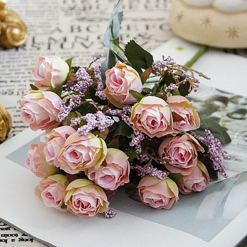 15Pcs Pink Blue Rose Bouquet with Stems Artificial Fake Flowers for Floral Decoration Bride Wedding Party, Red
15Pcs Pink Blue Rose Bouquet with Stems Artificial Fake Flowers for Floral Decoration Bride Wedding Party, Red
