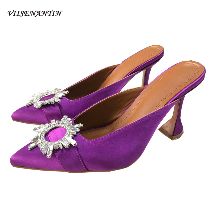 Rhinestone Sun Flower Buckle Women Slides Satin Pointed Toe Cup High Heel Sexy Shoes Purple Yellow Dress Shoe, Contact me the color
Rhinestone Sun Flower Buckle Women Slides Satin Pointed Toe Cup High Heel Sexy Shoes Purple Yellow Dress Shoe, Contact me the color