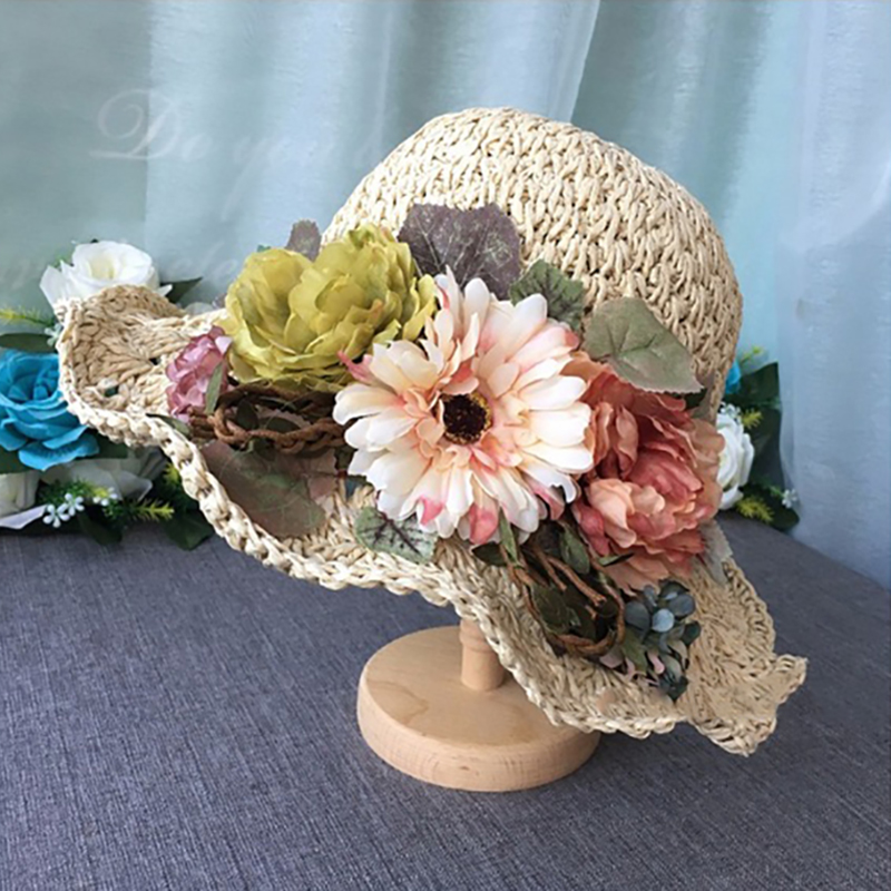 2020 Summer Handmade Knitted Floral Straw Hats Women Outdoors Beach Sun Hat Sweet Casual Caps Country Style Collapsible 56-58cm, Beige
2020 Summer Handmade Knitted Floral Straw Hats Women Outdoors Beach Sun Hat Sweet Casual Caps Country Style Collapsible 56-58cm, Beige