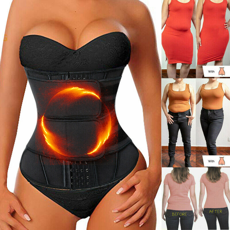 Women Waist Trainer Corset Sauna Sweat Faja Sport Girdle Slimming Shaper Abdominal Trimmer Belt Straps Modeling Black Plus Size 200922