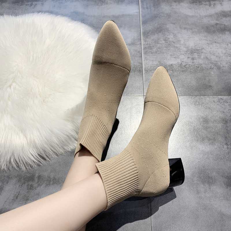 Elasticity Cloth Women Sock Boots Metal Heel Knitted Pointed Toe Ankle Boots Women Stretch Fabric Square Heel 2020, Gray
Elasticity Cloth Women Sock Boots Metal Heel Knitted Pointed Toe Ankle Boots Women Stretch Fabric Square Heel 2020, Gray
