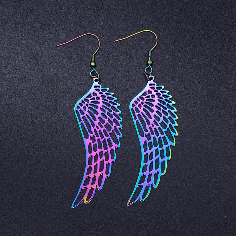 Super Unique Rainbow Color Stainless Steel Fashion Bohemia Wing Drop Earring for Women Trendy Jewelry Dropshipping Gift 
Super Unique Rainbow Color Stainless Steel Fashion Bohemia Wing Drop Earring for Women Trendy Jewelry Dropshipping Gift