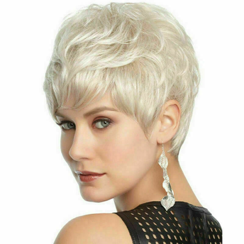 Women Fashion Wig Wavy Curly Short Layered Shaggy Full Synthetic Wig Cosplay Wig