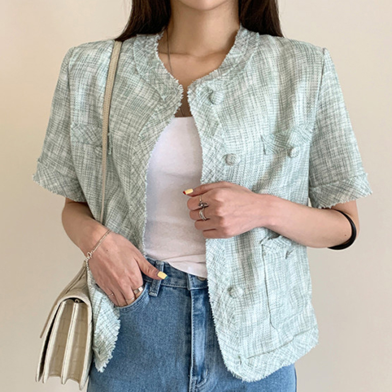 Sannian Women Jackets Korean Retro V-neck Single-breasted Loose Design Sense Mixed Color Short Jacket Jacket Women Clothes, Black
Sannian Women Jackets Korean Retro V-neck Single-breasted Loose Design Sense Mixed Color Short Jacket Jacket Women Clothes, Black