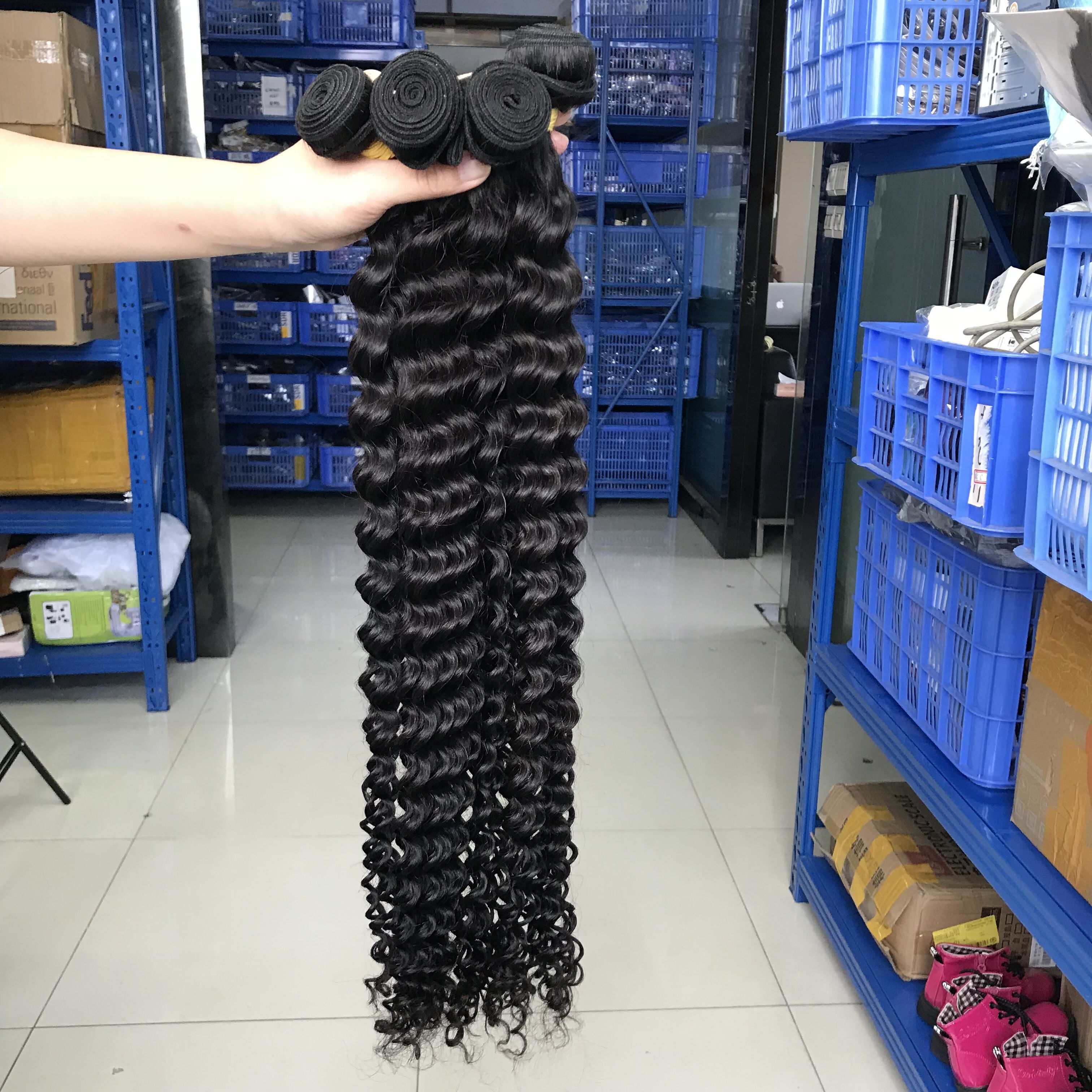 high quality deep wave virgin human hair bundles for women Brazilian hair bundles