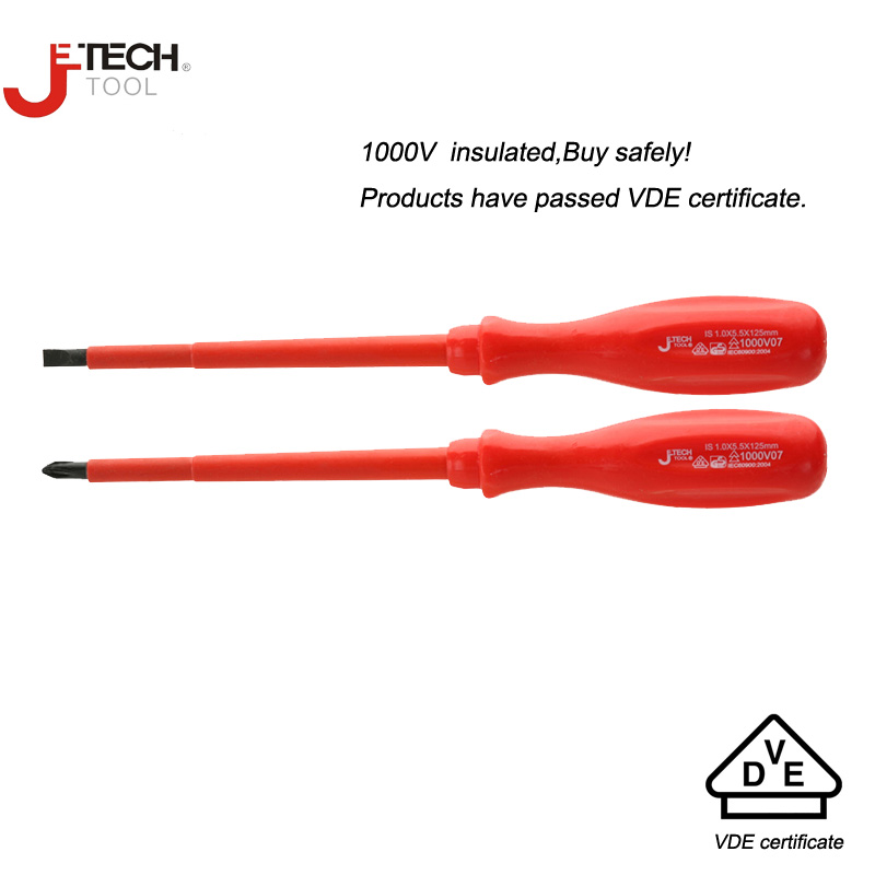 Jetech VDE test slotted 2.5mm 4mm 5.5mm 6.5mm PH0/1/2 1000v insulated magnetic tip screwdriver for electrical tool 1pcs
Jetech VDE test slotted 2.5mm 4mm 5.5mm 6.5mm PH0/1/2 1000v insulated magnetic tip screwdriver for electrical tool 1pcs