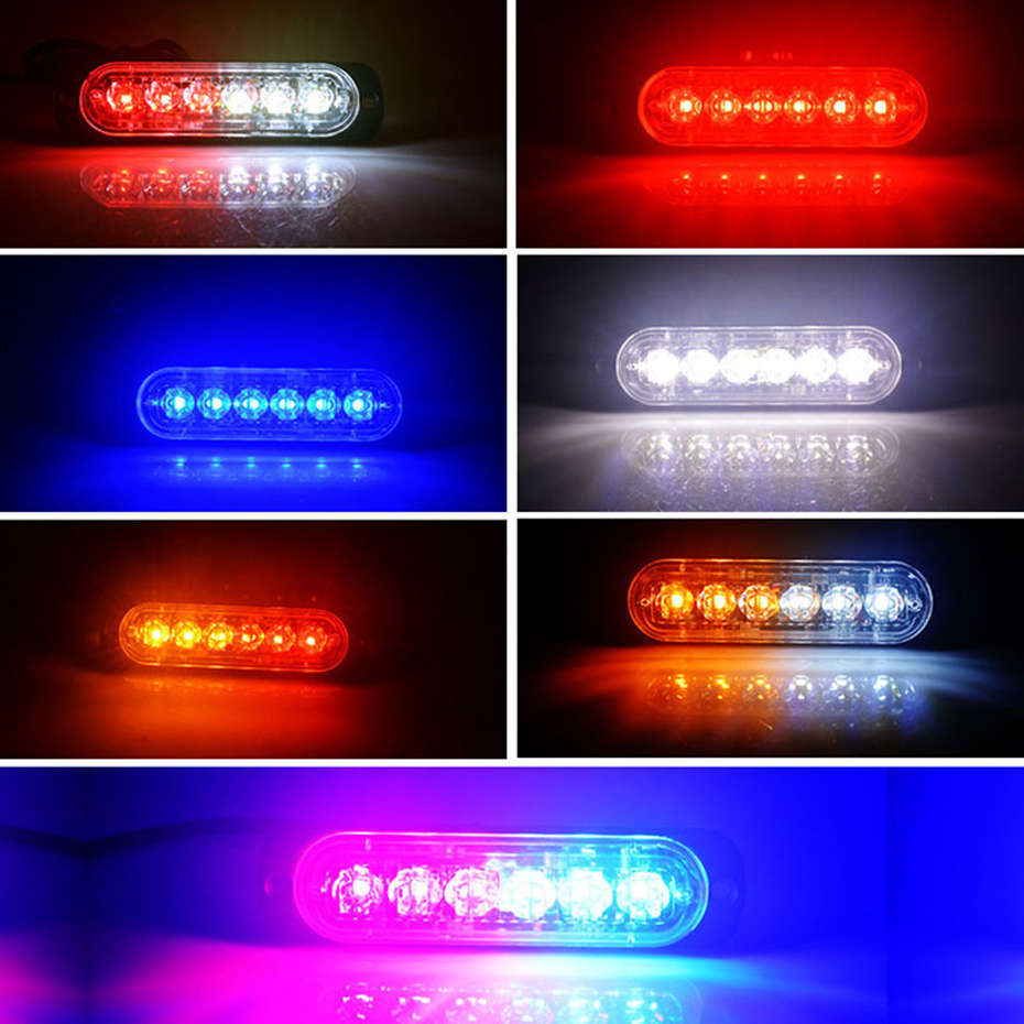 6 LED Strobe Light Truck Warning Lights 12-24v Universal Emergency Light For Car SUV Vehicle Motorcycle