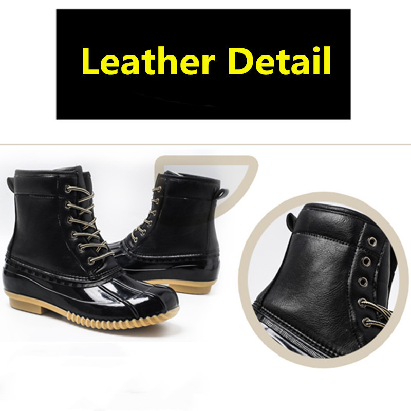 STS Women's Boots Lady Duck Boot With Waterproof Zipper Rubber Sole Women Rain Boots Lace Up Ankle Shoes Fur Winter Women Shoes CX200820