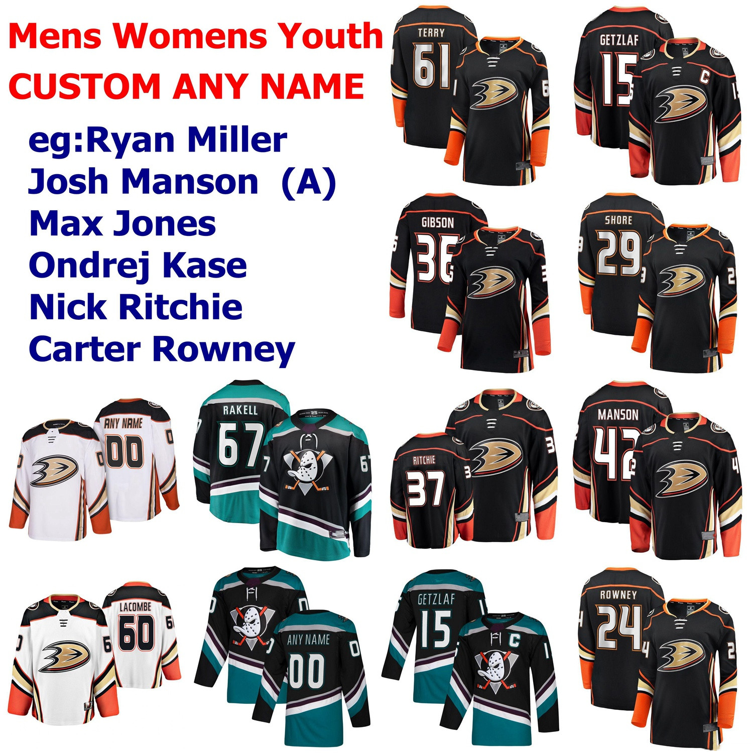 Anaheim Ducks Jerseys Mens Nick Ritchie Jersey Carter Rowney Devin Shore Jakob Silfverberg Daniel Sprong Ice Hockey Jerseys Custom Stitched, Men's black home
Anaheim Ducks Jerseys Mens Nick Ritchie Jersey Carter Rowney Devin Shore Jakob Silfverberg Daniel Sprong Ice Hockey Jerseys Custom Stitched, Men's black home