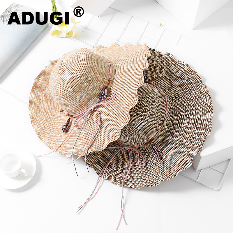 ADUGI New Edge Big Brim Straw Hat Female Summer Ladies Shade Breathable Sunscreen Sun Hat Outdoor Seaside Vacation Beach, Beige
ADUGI New Edge Big Brim Straw Hat Female Summer Ladies Shade Breathable Sunscreen Sun Hat Outdoor Seaside Vacation Beach, Beige
