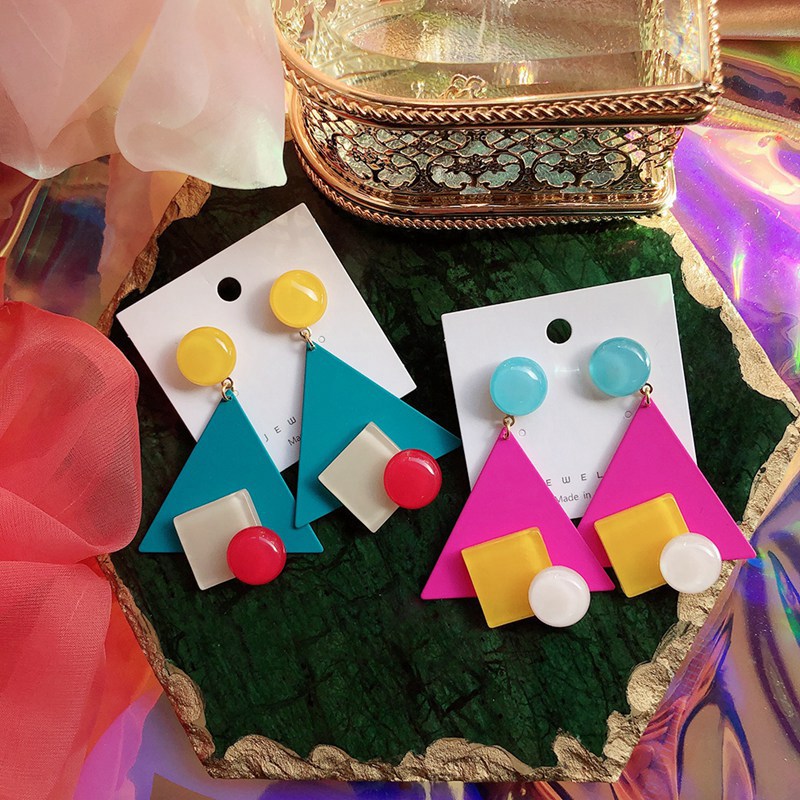 Fashion Design Colorful Geometric Metal Triangle Drop Earrings For Women Holiday Party Boucle D'oreille Gifts Jewelry
Fashion Design Colorful Geometric Metal Triangle Drop Earrings For Women Holiday Party Boucle D'oreille Gifts Jewelry