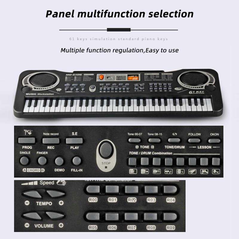 61 Keys Music Electronic Keyboard with Speaker Multi-functional Digital Electric Piano for Children of All Age Kids Gift
61 Keys Music Electronic Keyboard with Speaker Multi-functional Digital Electric Piano for Children of All Age Kids Gift