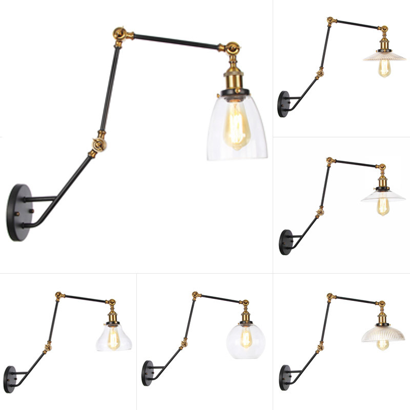 modern simple retro personality glass lampshade three section adjustment long arm long tube dining room wall lamp
modern simple retro personality glass lampshade three section adjustment long arm long tube dining room wall lamp