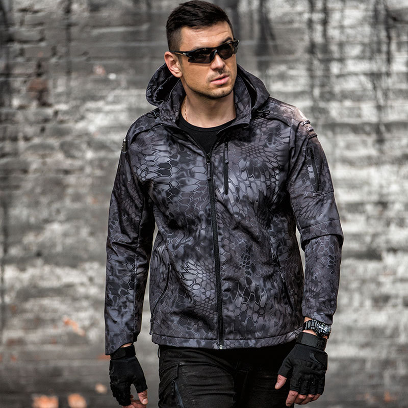 Autumn And Winter Soft Shell Jacket Male Windproof Sports Clothes Outdoor Warm Camouflage Waterproof Tactical Hooded Windbreaker, Grey
Autumn And Winter Soft Shell Jacket Male Windproof Sports Clothes Outdoor Warm Camouflage Waterproof Tactical Hooded Windbreaker, Grey
