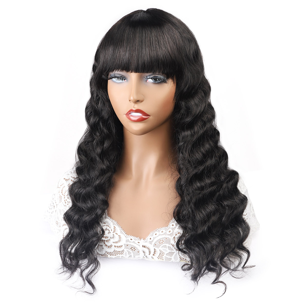 ishow brazilian remy human hair bang wigs pre plucked natural black straight wave full machine made lace front wigs body wave 150