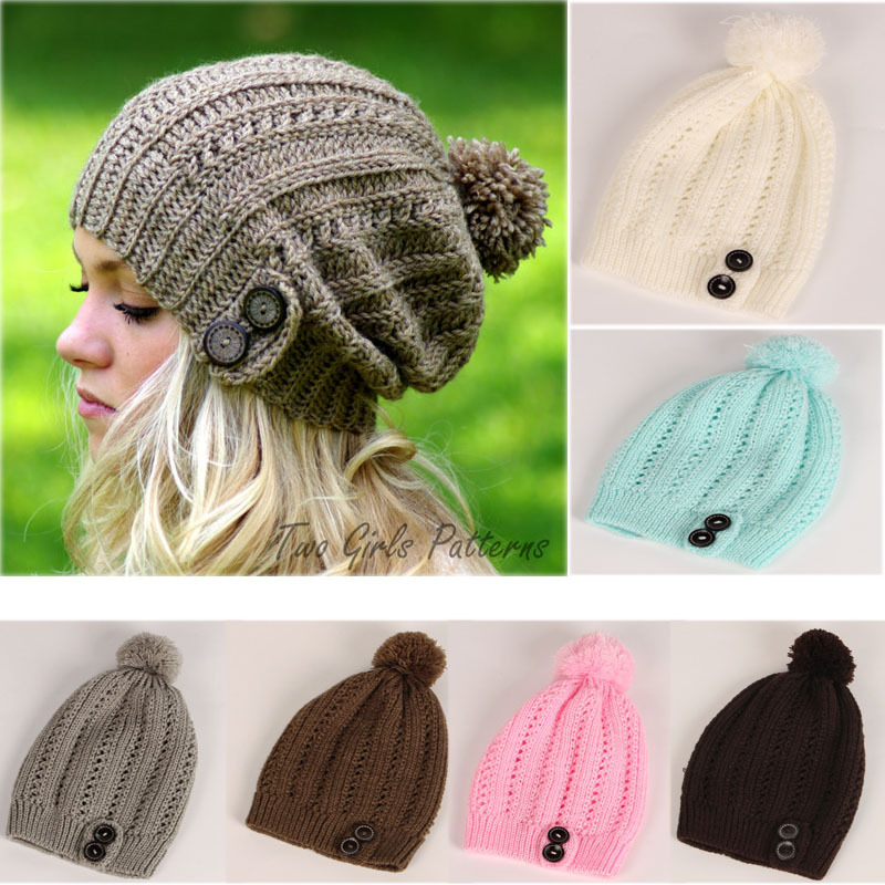 Beanie Hat for Women Men Winter Hat Knitted Autumn Button knitted hat Warm Bonnet Cap Female Hats
