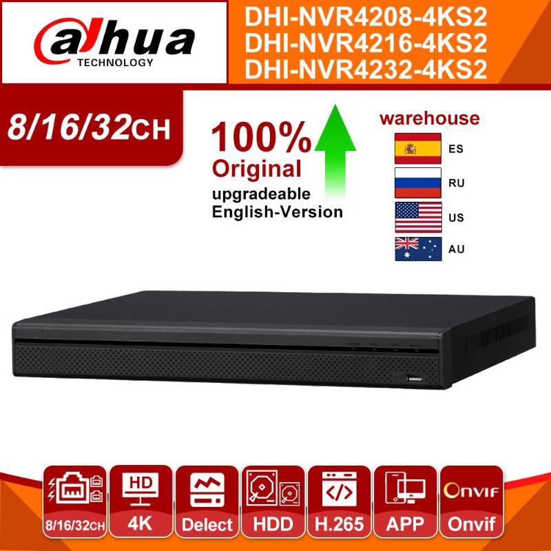 Original Dahua NVR 4K Video Recorder NVR4208-4KS2 NVR4216-4KS2 NVR4232-4KS2 With 2SATA Interface H265 for Dahua IP Camera
Original Dahua NVR 4K Video Recorder NVR4208-4KS2 NVR4216-4KS2 NVR4232-4KS2 With 2SATA Interface H265 for Dahua IP Camera