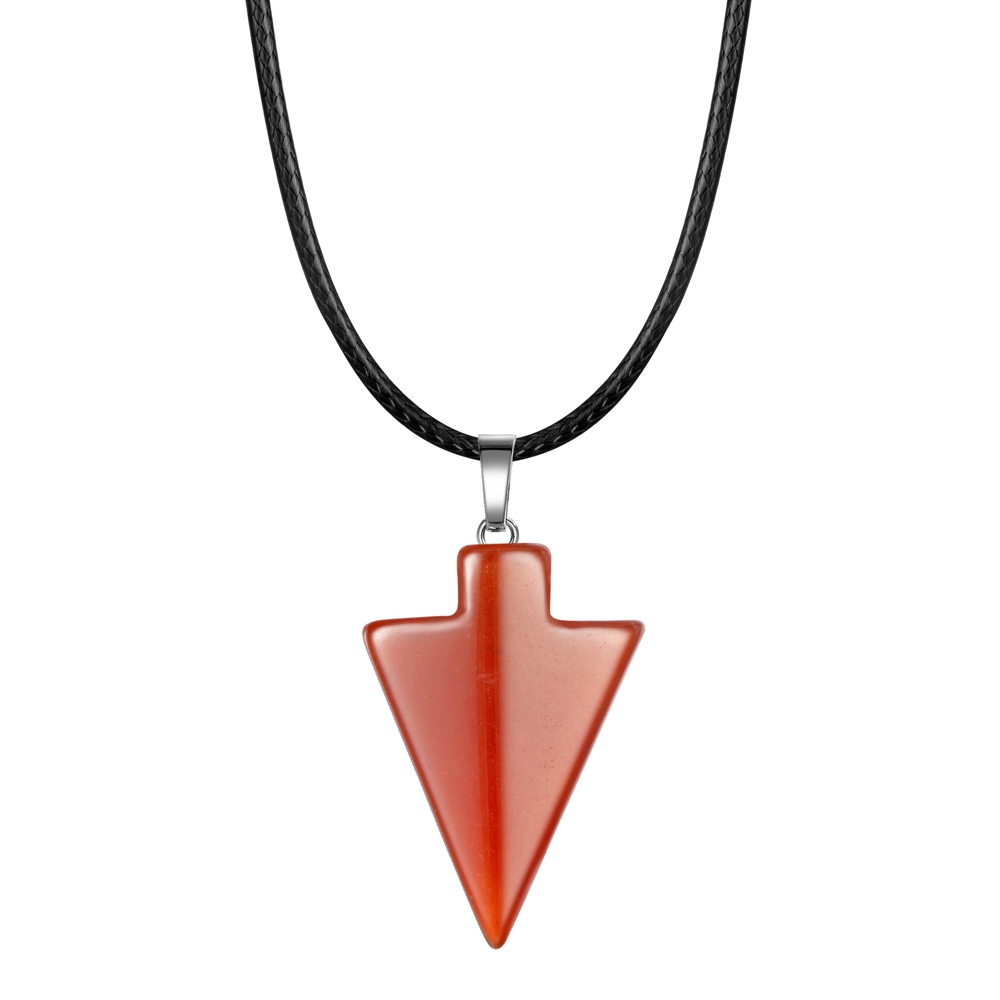 12PCS Stone Arrow Head Pendant Necklace for Women Men Arrowhead Healing Point Lucky Chakra Healing Charm Crystal Jewelry