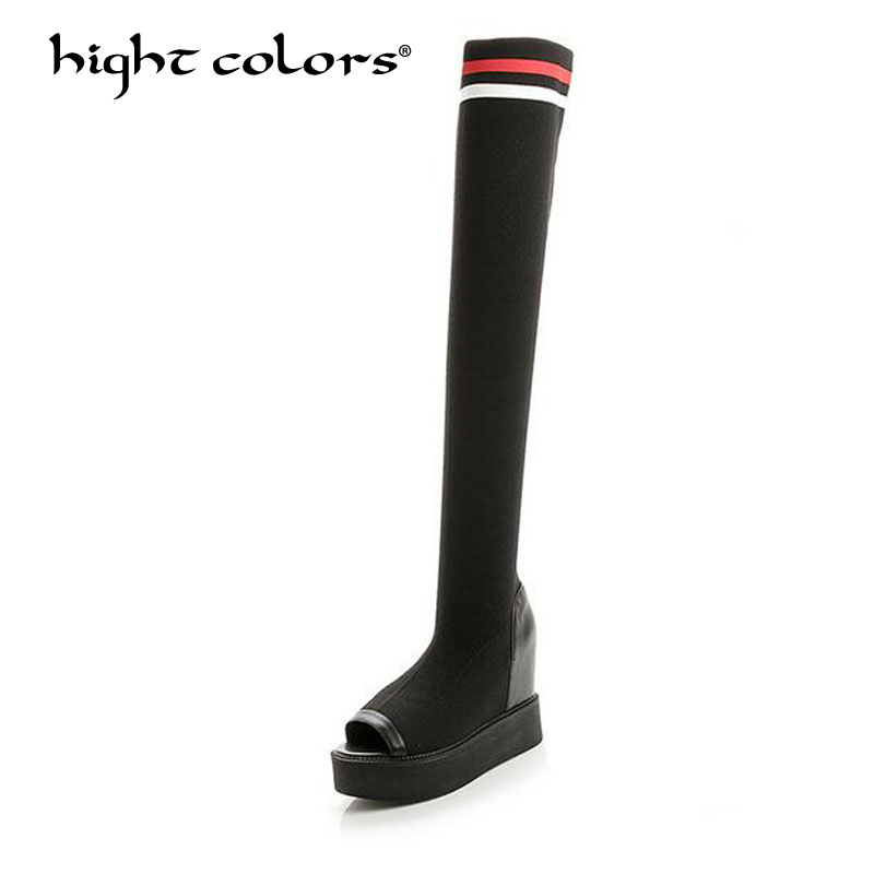 Plus Size 2020 New Fashion Women Summer Elastic Boot Knee High Boots Hollow Height Increasing Breathable Round Toe Shoes, Black
Plus Size 2020 New Fashion Women Summer Elastic Boot Knee High Boots Hollow Height Increasing Breathable Round Toe Shoes, Black