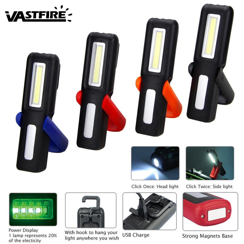 VastFast Rechargeable Portable USB Hanging Light 2 Modes Lamp 3W COB LED Work Light Magnetic Torch with Hook
VastFast Rechargeable Portable USB Hanging Light 2 Modes Lamp 3W COB LED Work Light Magnetic Torch with Hook
