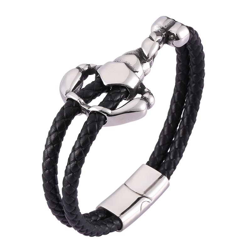 Punk Black Braided Leather Steel Bracelet Men Scorpion Bracelets Bangles Fashion Woven Male Jewelry Wristbands C0471
Punk Black Braided Leather Steel Bracelet Men Scorpion Bracelets Bangles Fashion Woven Male Jewelry Wristbands C0471