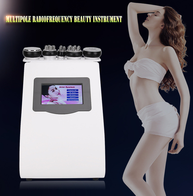 5 in 1 vacuum cavitation Multipolar RF 40k hz slimming machine Radio Frequency Skin Tightening Anti Aging Facial And Body Device