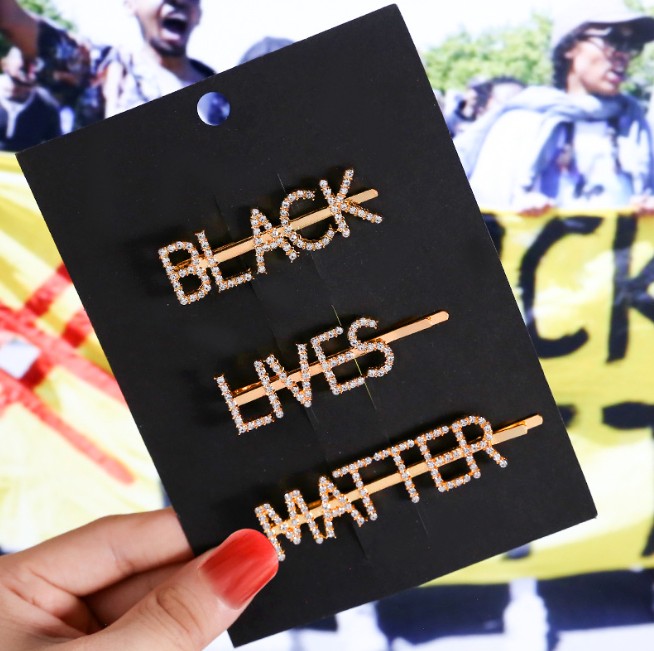 Word Barrettes Pins Rhinestones Bobby Decorative Headdress Black Lives Matter(Seq MSK)
Word Barrettes Pins Rhinestones Bobby Decorative Headdress Black Lives Matter(Seq MSK)