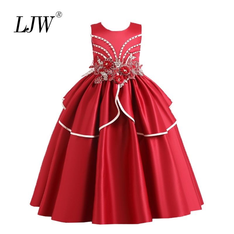 Girls sleeveless Wedding Dress Satin Bead Appliques prom Party Princess Birthday Dress First Communion Gown for Girls clothes, As picture
Girls sleeveless Wedding Dress Satin Bead Appliques prom Party Princess Birthday Dress First Communion Gown for Girls clothes, As picture