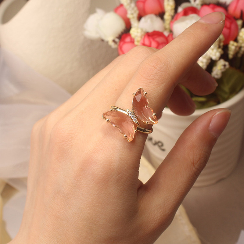 Butterfly Ring Colorful Transparent Glass Animal Design Rings Crystal Adjustable Rings for Women Girls Party Jewelry 
Butterfly Ring Colorful Transparent Glass Animal Design Rings Crystal Adjustable Rings for Women Girls Party Jewelry