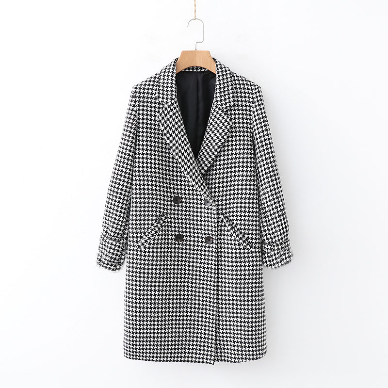 Autumn and Winter New Ladies Houndstooth Coat 2020 Fashion Lapel Long Sleeves with Pockets Long Loose Casual Jacket Hot Sales
Autumn and Winter New Ladies Houndstooth Coat 2020 Fashion Lapel Long Sleeves with Pockets Long Loose Casual Jacket Hot Sales