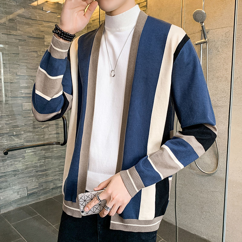 Cardigan Men's Warm And Fashionable Hit Color Casual Knit Sweater Men Streetwear Wild Loose British Style Sweaters Mens Clothes, Blue
Cardigan Men's Warm And Fashionable Hit Color Casual Knit Sweater Men Streetwear Wild Loose British Style Sweaters Mens Clothes, Blue
