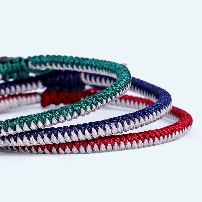 Tibetan Buddhist Lucky Charm Tibetan Bracelets & Bangles For Women Men Handmade Knots Golden Rope Christmas Gift Bracelet