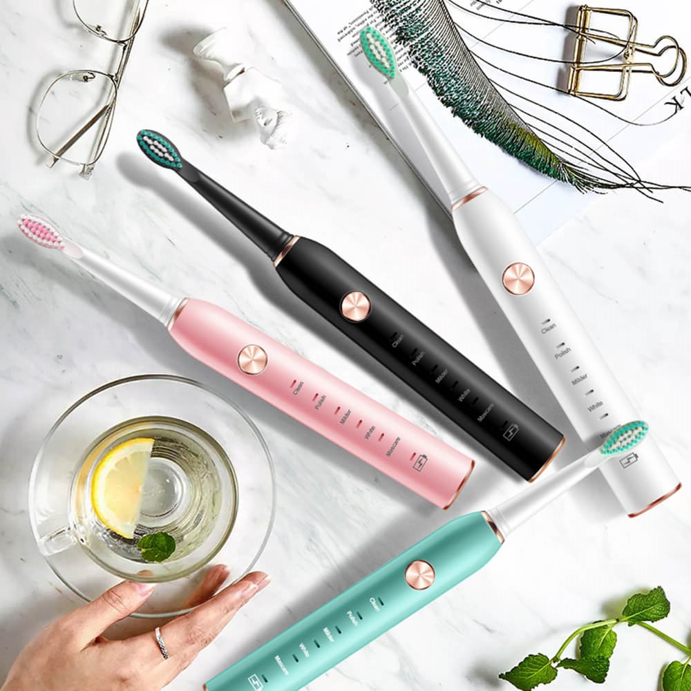 Sonic Electric Toothbrush USB Rechargeable 5 Modes Ultrasonic Automatic Brush Timer Waterproof Dental Brush Teeth Whitening
Sonic Electric Toothbrush USB Rechargeable 5 Modes Ultrasonic Automatic Brush Timer Waterproof Dental Brush Teeth Whitening