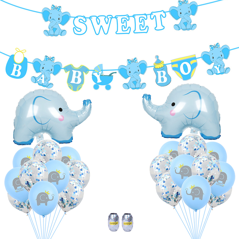 Baby Shower Party Decor for Boy Girl Blue Elephant Latex Balloon Pink Confetti Balloons Kids Birthday Party Decorations
Baby Shower Party Decor for Boy Girl Blue Elephant Latex Balloon Pink Confetti Balloons Kids Birthday Party Decorations