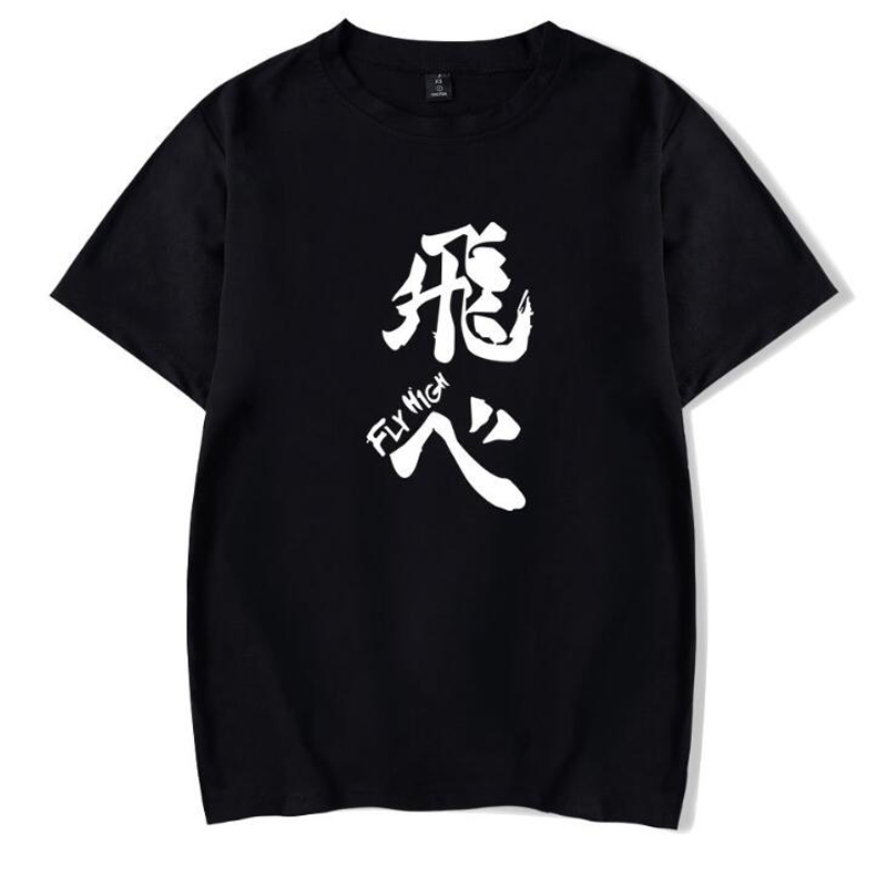 

Anime Haikyuu Fly High T Shirt Karasuno High School Shoyo Hinata Tobio Kageyama Short Sleeve Cotton Funny Tshirt Cosplay T-shirt