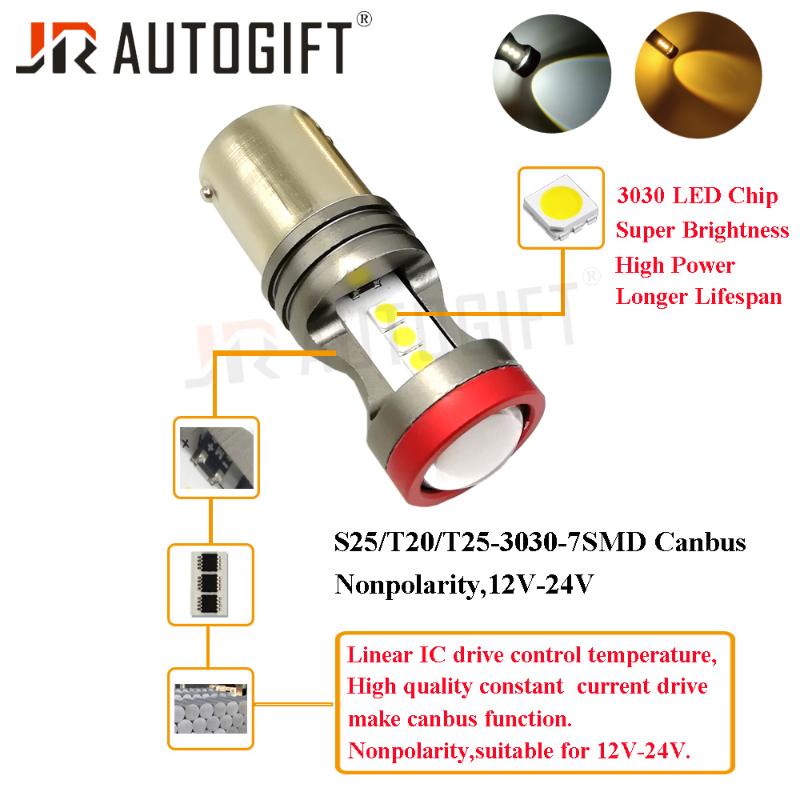 40PCS High Power Back-Up Light Brake Light S25 T20 BA15S BAY15D 3030 7SMD Canbus 10W DC 12V-24V White led bulbs External lights, As pic
40PCS High Power Back-Up Light Brake Light S25 T20 BA15S BAY15D 3030 7SMD Canbus 10W DC 12V-24V White led bulbs External lights, As pic