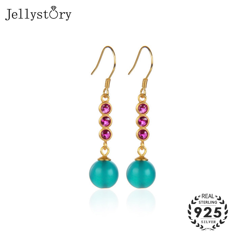 Jellystory vintage 925 sterling silver earrings with round shape emerald ruby drop earrings jewelry for women wedding party gift
Jellystory vintage 925 sterling silver earrings with round shape emerald ruby drop earrings jewelry for women wedding party gift
