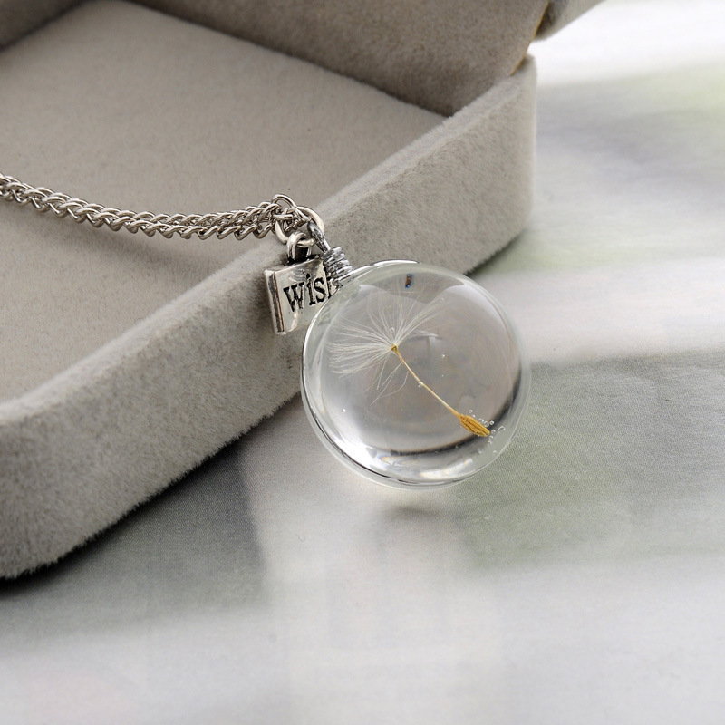 Pendant Necklaces Handmade Natural Dandelion Round Crystal Ball Pendants Wish Drying Treatment Permanent Preservation Jewelry Gifts
Pendant Necklaces Handmade Natural Dandelion Round Crystal Ball Pendants Wish Drying Treatment Permanent Preservation Jewelry Gifts