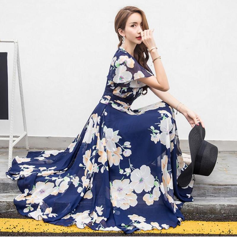 2020 Vintage summer Dresses Woman Fashion Design Short sleeve Slim A Line Temperament Lady Chiffon Floral Print Dress Long, Apricot
2020 Vintage summer Dresses Woman Fashion Design Short sleeve Slim A Line Temperament Lady Chiffon Floral Print Dress Long, Apricot