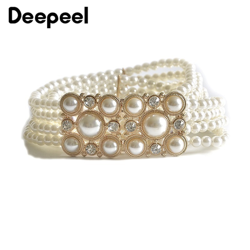 Deepeel 1pc3.2*72cm Women Rhinestone Pearl Wide Cummerbunds Elastics Sweet Dress Girdle Decorations Female Clothing Accesoories, Black
Deepeel 1pc3.2*72cm Women Rhinestone Pearl Wide Cummerbunds Elastics Sweet Dress Girdle Decorations Female Clothing Accesoories, Black