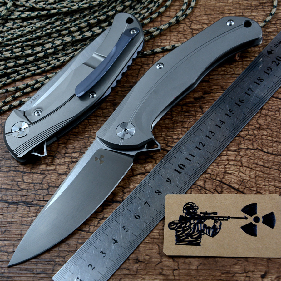 Jungle edge JR3215 flipper knife D2 blade titanium alloy handle ceramic ball bearing washer outdoor camping hunting pocket knife EDC tools
Jungle edge JR3215 flipper knife D2 blade titanium alloy handle ceramic ball bearing washer outdoor camping hunting pocket knife EDC tools