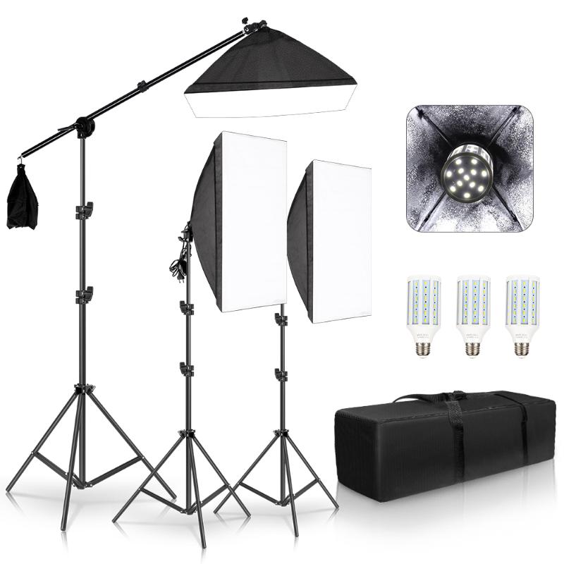 Professional Photo Studio Softbox Lights Continuous Lighting Kit Accessories Equipment With 3Pcs Soft Box,LED Blub,Tripod Stand
Professional Photo Studio Softbox Lights Continuous Lighting Kit Accessories Equipment With 3Pcs Soft Box,LED Blub,Tripod Stand