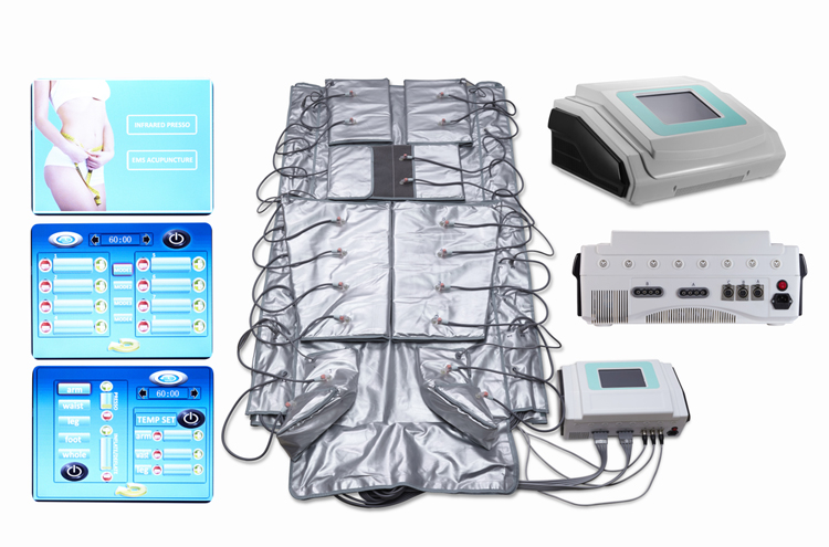 Air presso therapy ems 3in1 in frared ray presso therapy body detox and slimming machine with boots, legs air bags
