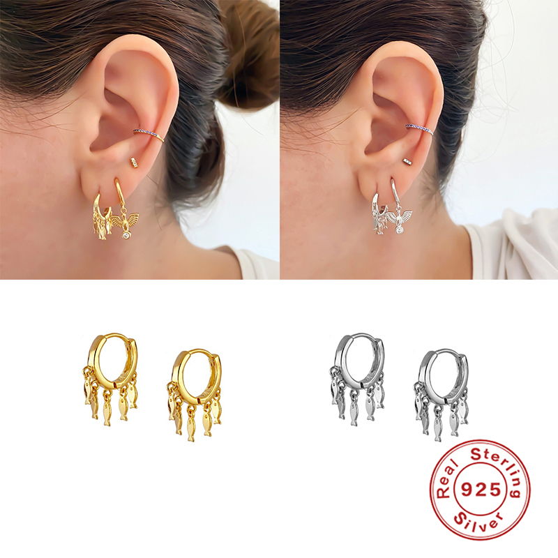 BOAKO Personalized Pendiente Fish Shape Woman Hoops Earring For Valentine's Anniversary 925 Sterling Silver Earring Jewelry
BOAKO Personalized Pendiente Fish Shape Woman Hoops Earring For Valentine's Anniversary 925 Sterling Silver Earring Jewelry