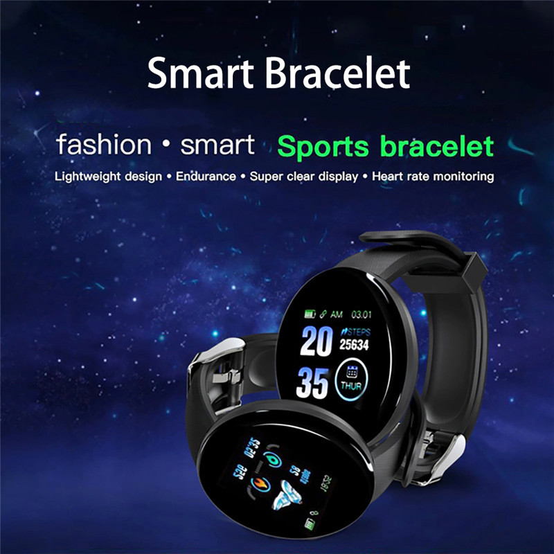 D18 Smart Watch Men Heart Rate/Blood Pressure/Blood Oxyge Monitor Smart Bracelet Wristband Fitness Tracker Waterproof